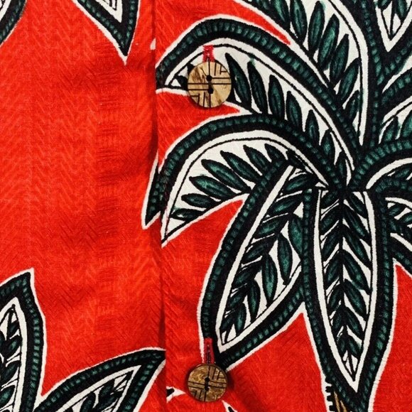 Caribbean Hawaiian Shirt Mens XL Short Sleeve Red Silk Blend Beach Cruise Vacay - Picture 4 of 12